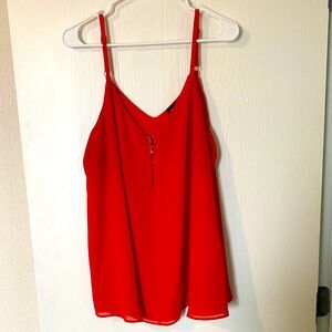 Torrid Vibrant Red Camisole with Zipper Detail